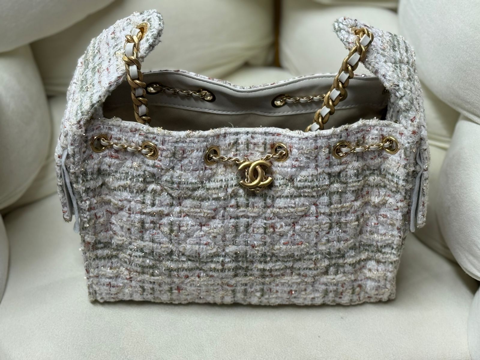 Chanel Deauville-style Drawstring Tote