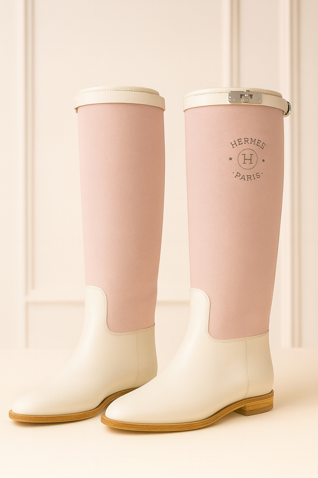 Hermès Yaffé Canvas & Leather Riding Boots