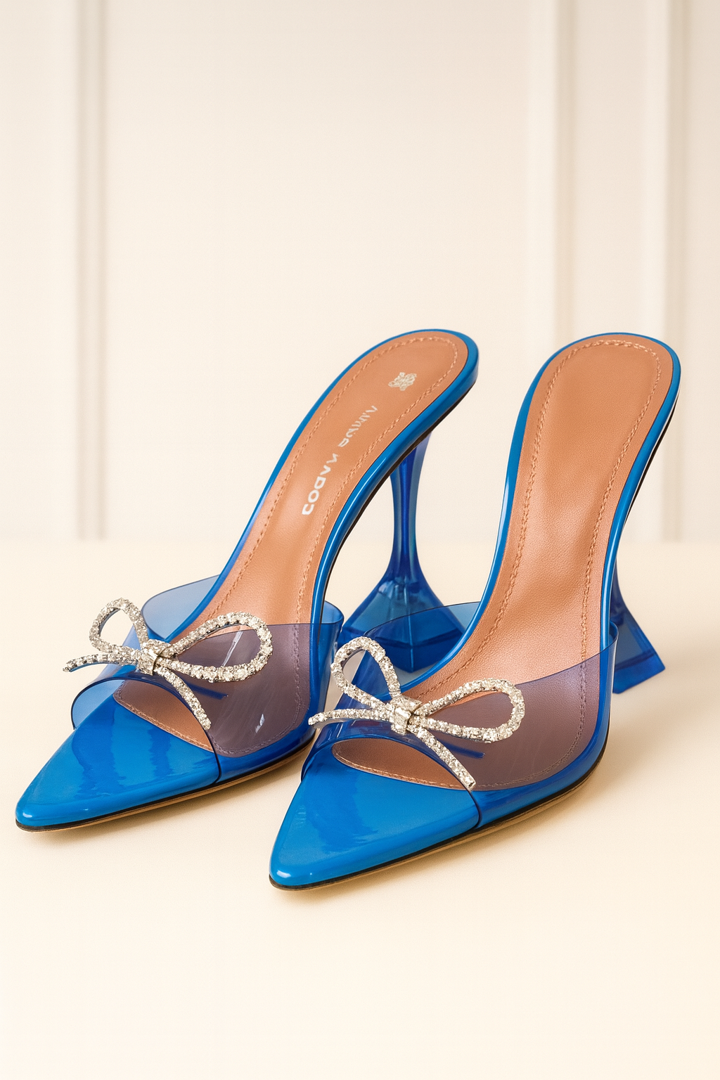 Amina Muaddi Crystal Bow Slingback Pump