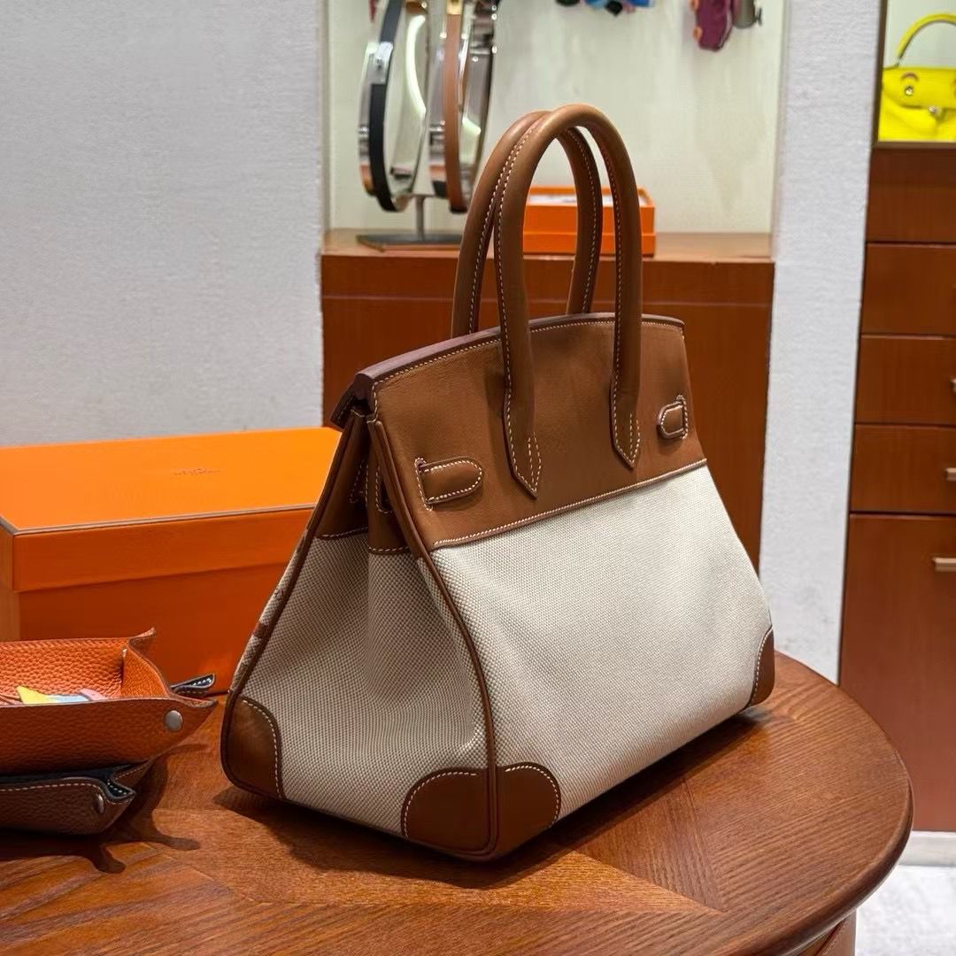 Hermès Canvas & Leather Tote Bag with Equestrian Print