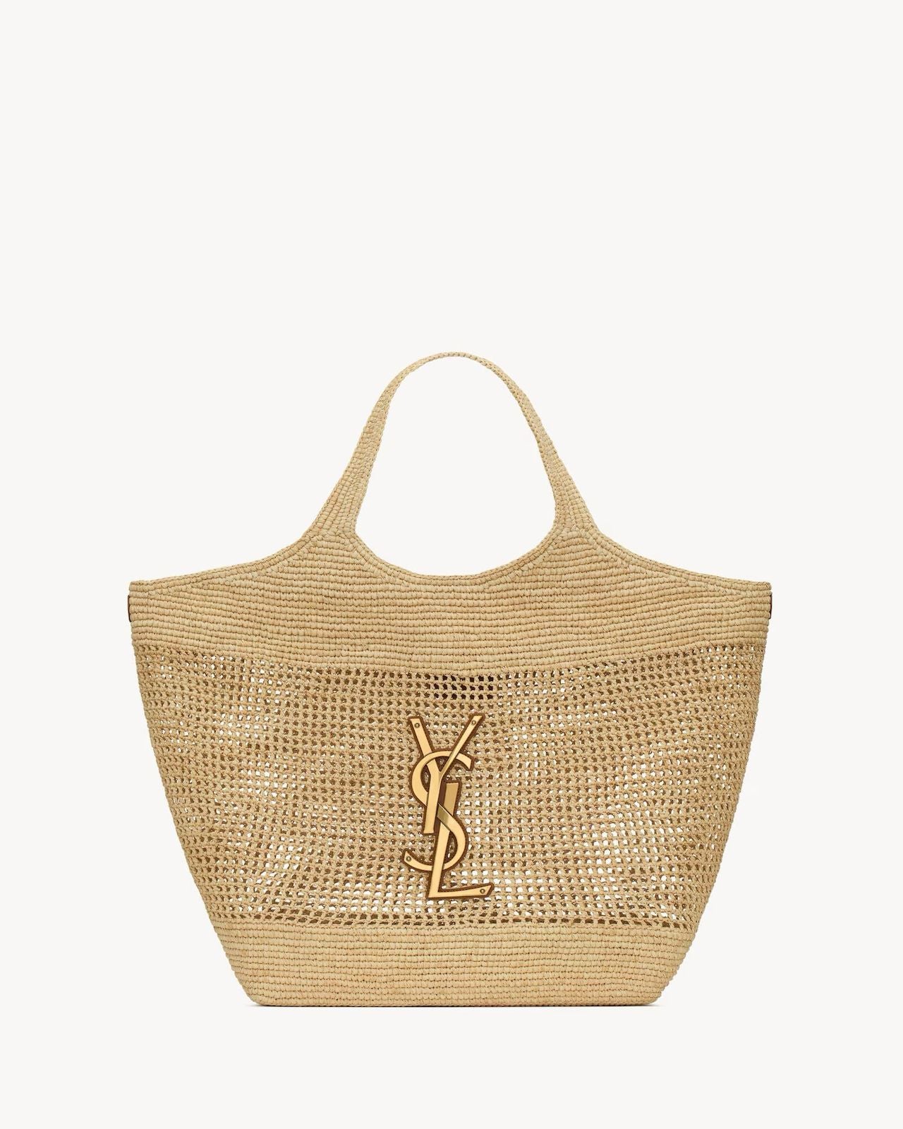 MAXI SHOPPING BAG MADE IN A HAND-EMBROIDERED NATURAL RAFFIA