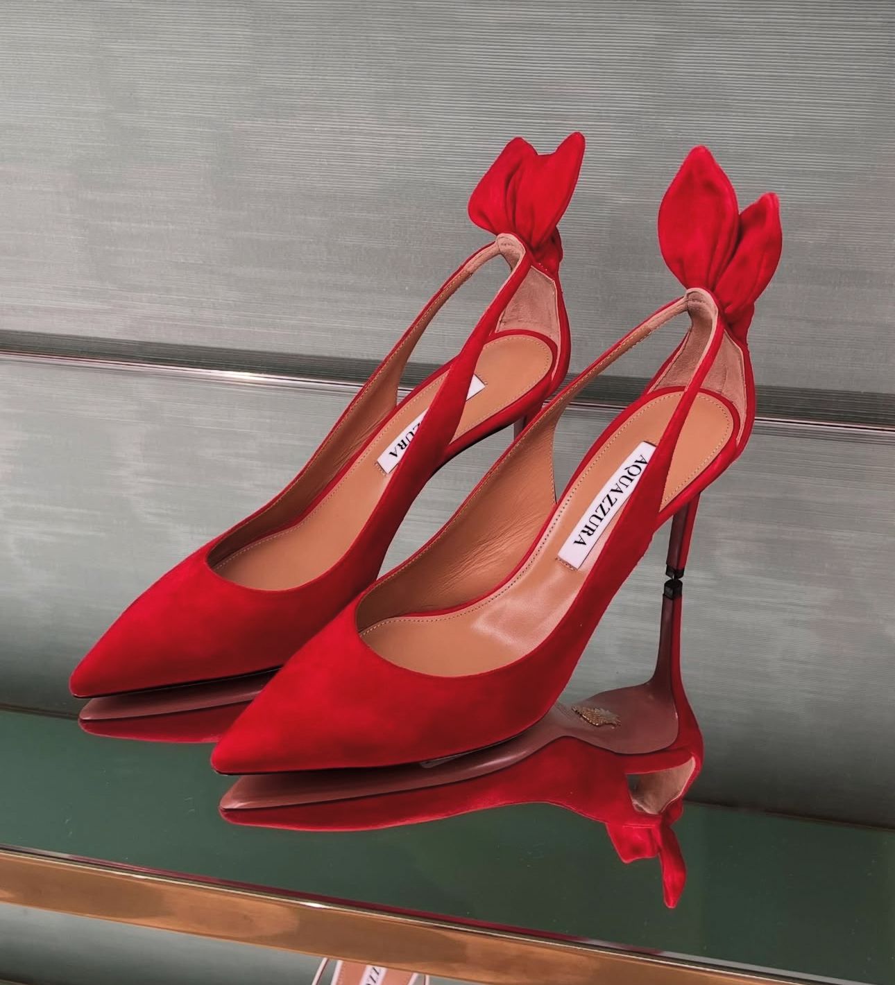 Aquazzura Bow Tie Red Pumps