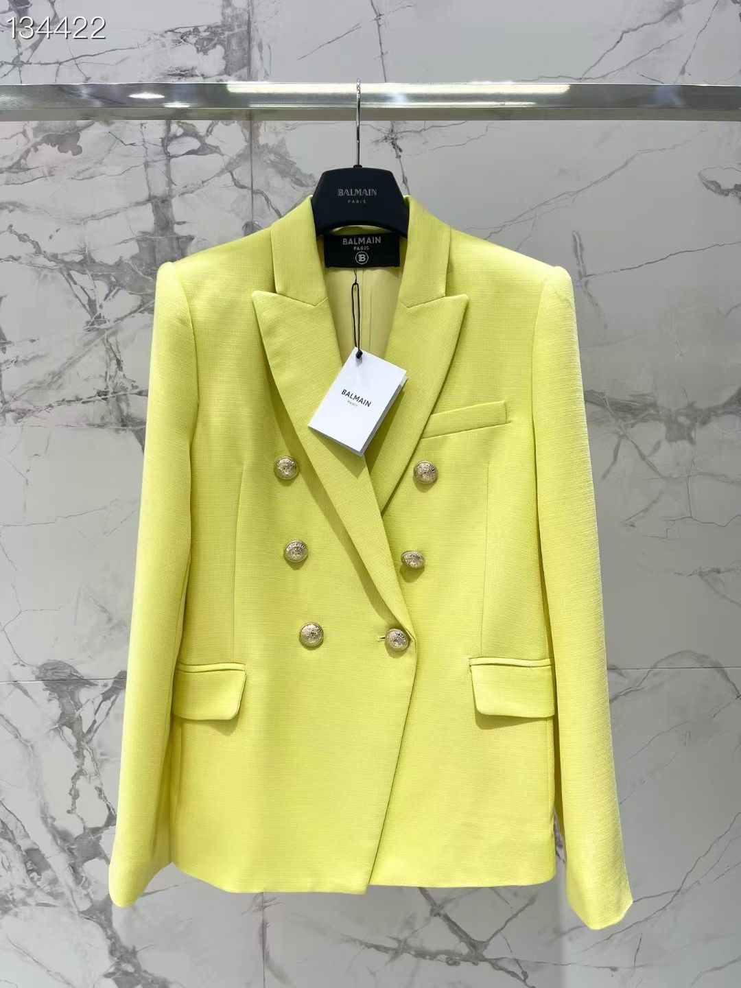 Balmain Double-Breasted Blazer – Lemon Yellow