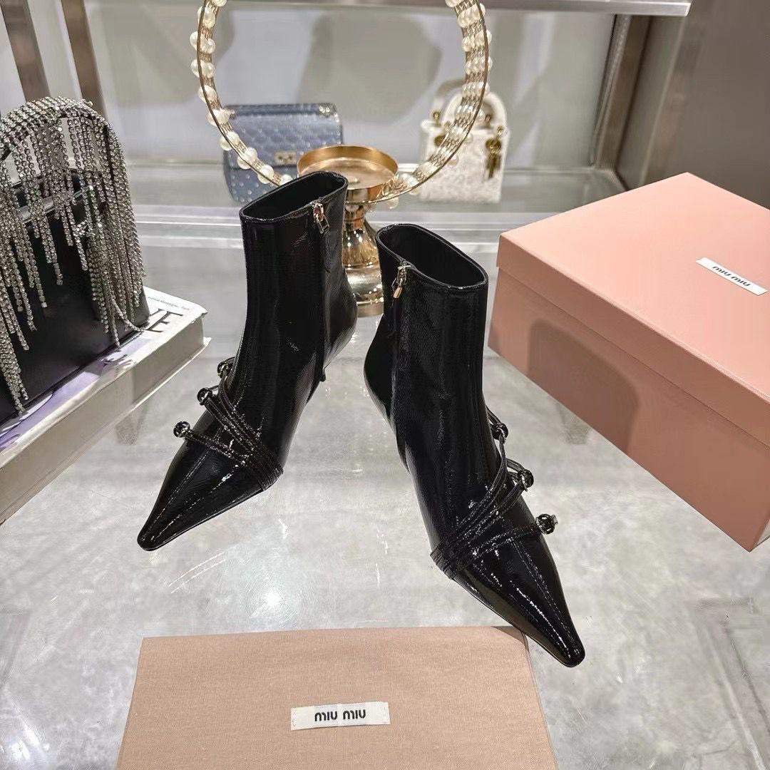Miu Miu Patent Ankle Boots