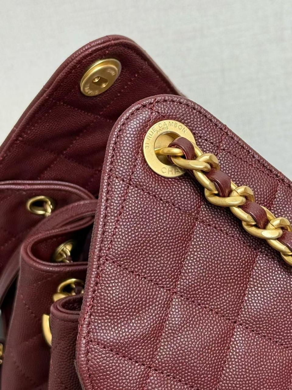 Chanel Quilted Bucket Bag – Burgundy Edition