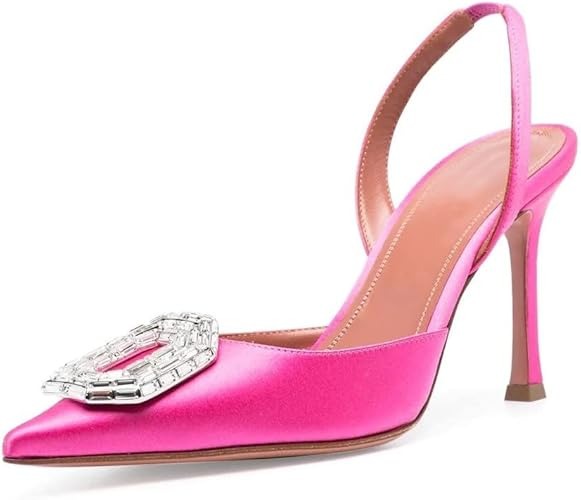Amina Muaddi Crystal Slingback Heel