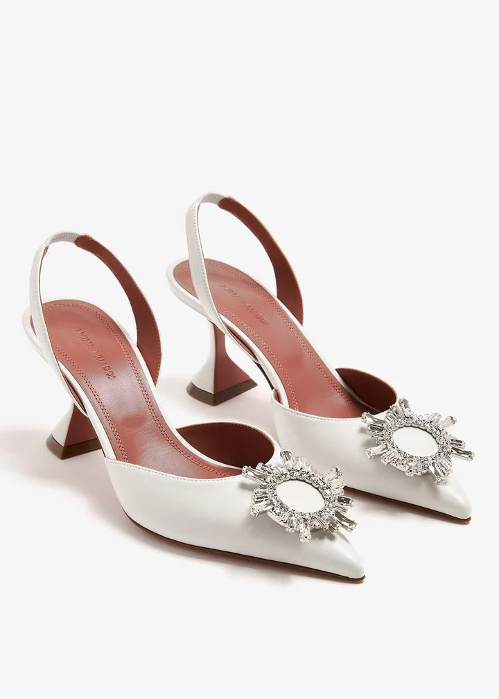 Amina Muaddi Crystal Slingback Heel