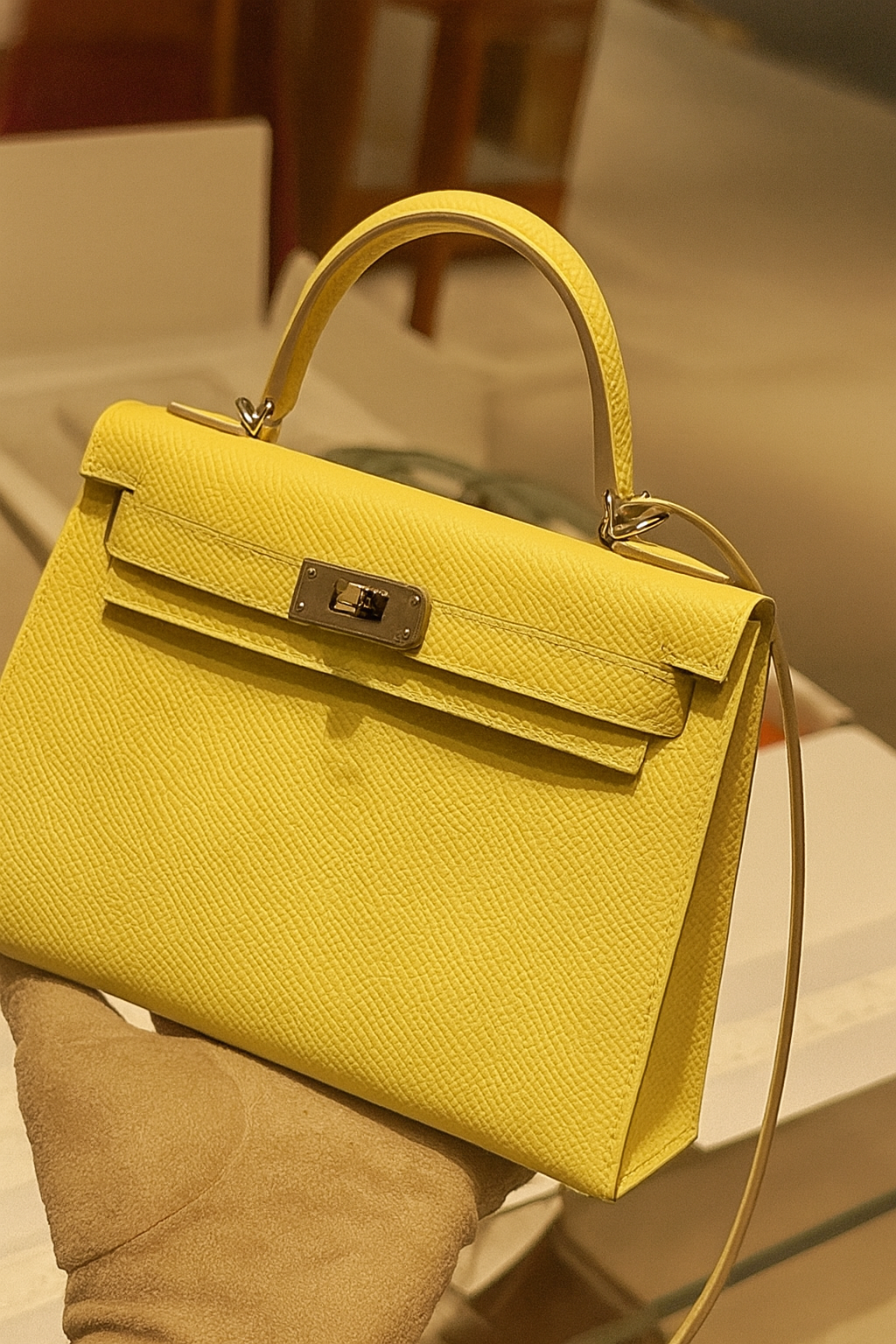 Mini Kelly Charm Bag – Sky Blue & Ivory