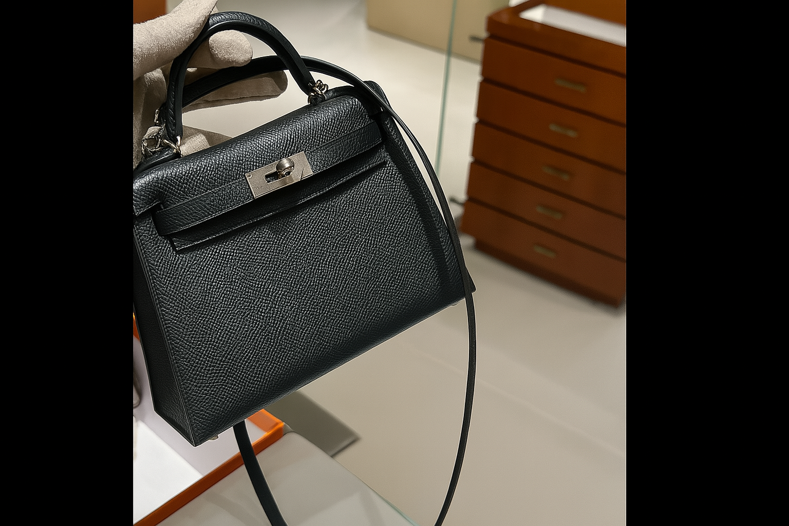 Mini Kelly Charm Bag – Sky Blue & Ivory