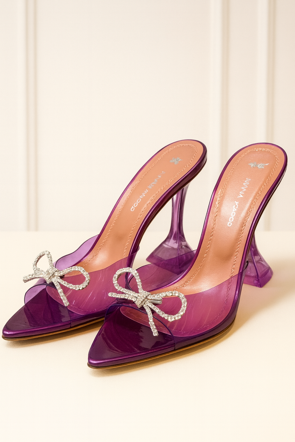 Amina Muaddi Crystal Bow Slingback Pump