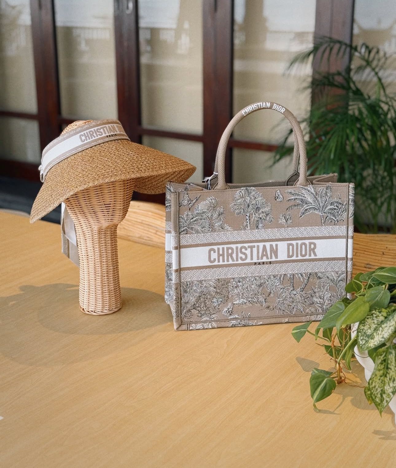 Christian Dior Book Tote – Toile de Jouy Embroidery (Beige)
