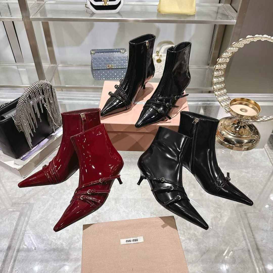 Miu Miu Patent Ankle Boots
