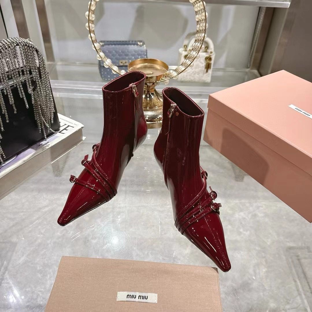 Miu Miu Patent Ankle Boots