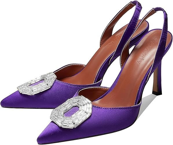 Amina Muaddi Crystal Slingback Heel