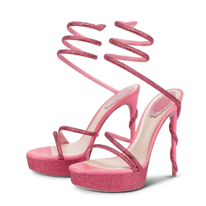 René Caovilla Spiral Platform Heel